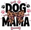 Dog Mama Leopard Print Bow Women's Hoodies