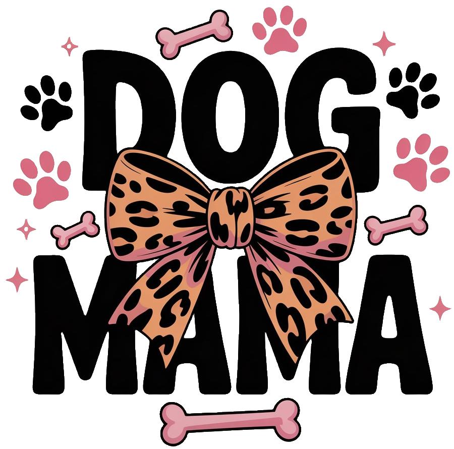 Dog Mama Leopard Print Bow Women's Hoodies