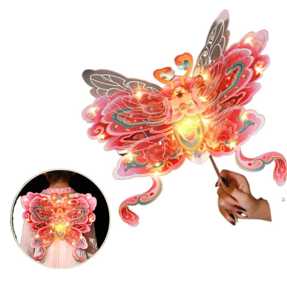 Luminous Handheld Glowing Lantern Handmade Light-Up Butterfly Lantern  Props