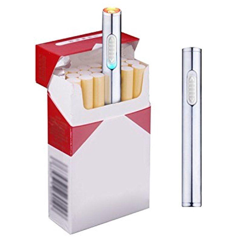 Silver Metal Shell Recharge Usb Lighter Electronic Mini Cigarette Arc Windproof