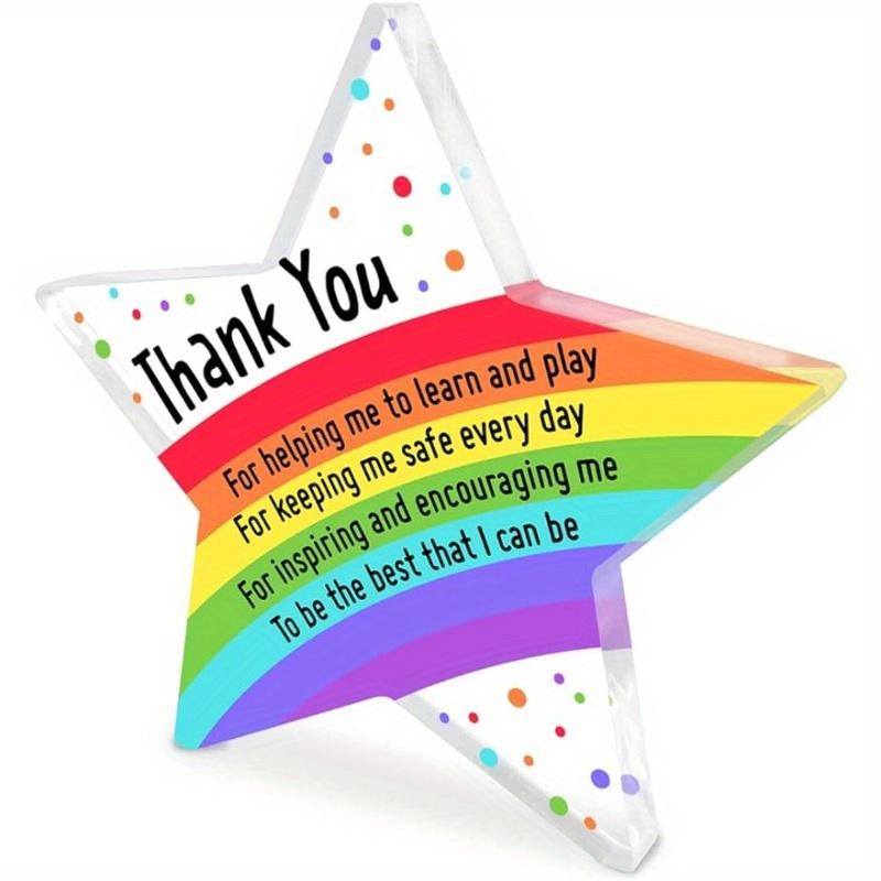 Teacher Gifts (Women & Men) – Acrylic Keepsake Desk Decor, Rainbow. For Birthday, Christmas, Teacher's Day, Graduation.