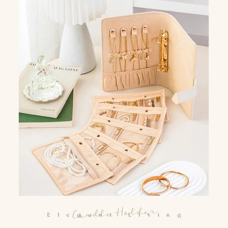 Necklace Organizer Portable Jewelry Organizer Earrings Holder Compact Grid Storage Bag For Jewelry Enthusiasts Jewelry Gifts
