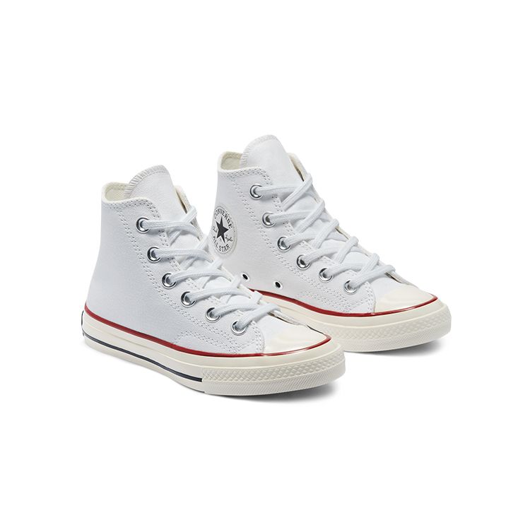 Converse Chuck 70 Vintage Canvas High PS White Garnet Kids Sneakers Egret 368984C
