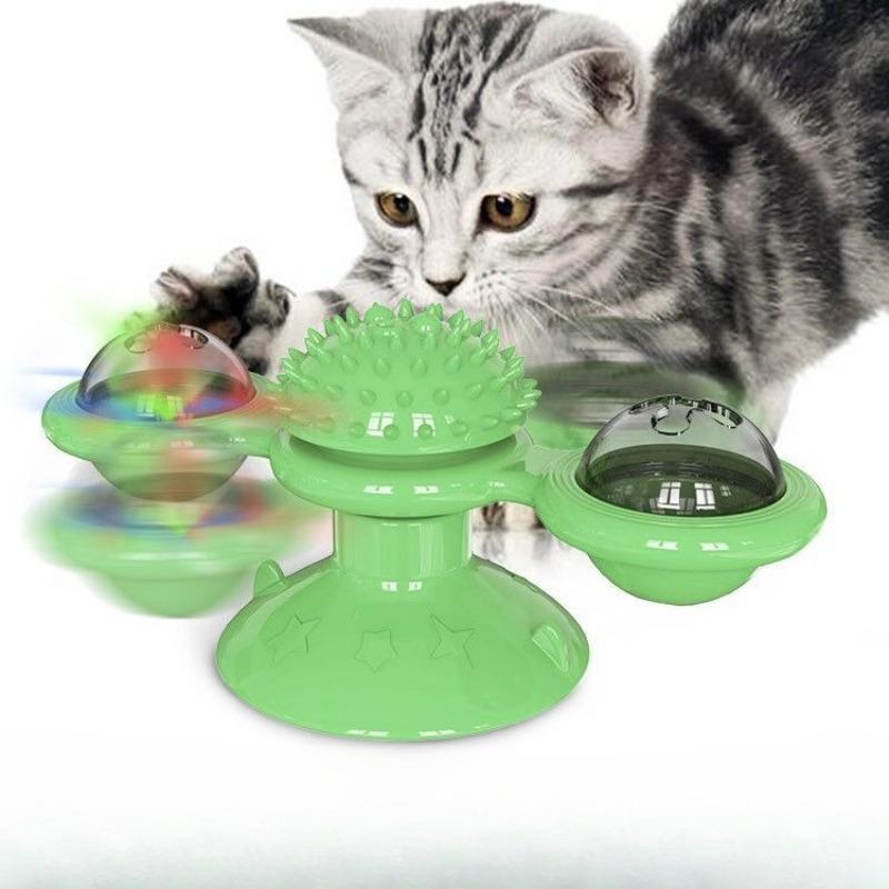 Windmill Spin, Cat Toy Wheel, Cat Teasing, Scratching, Fur Rubbing Device, Cat Brush, Pet Supplies