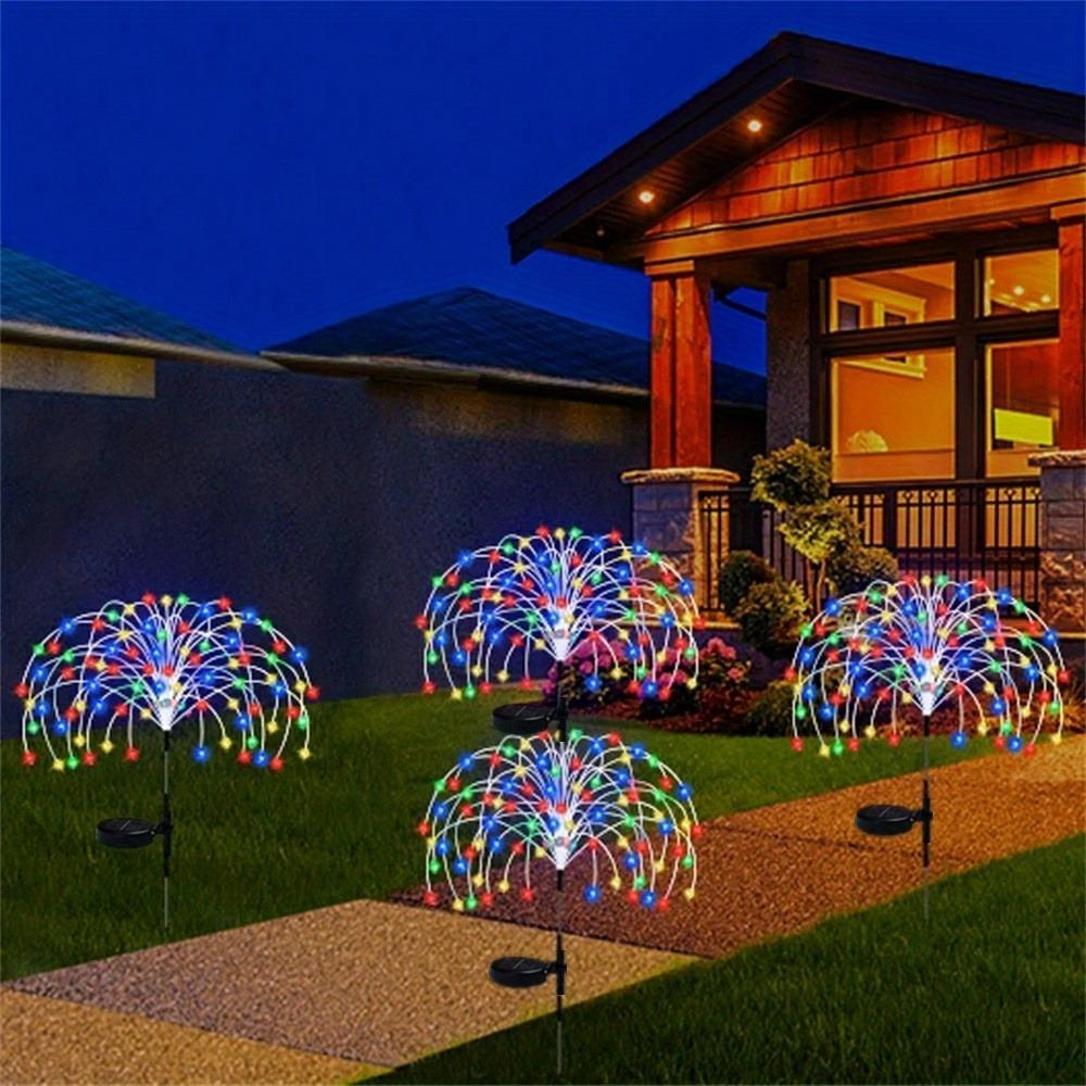Solar Garden Firework Lights Outdoor Waterproof 8modes Sparklers Solar Lamp For Outside Backyard Yard Pathway Decoration