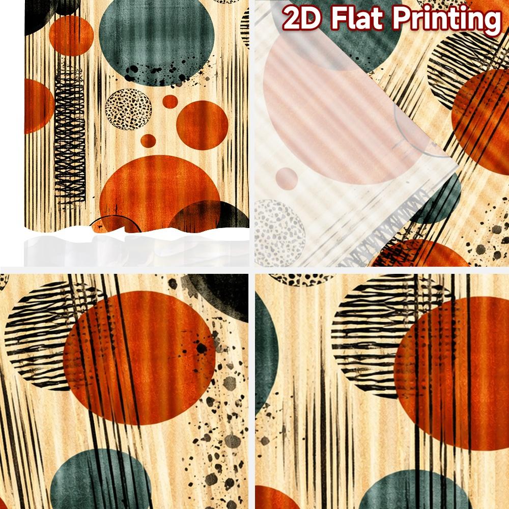 2D flat printing 2pcs Curtain Window Curtains Circles and Lines Digital Printed Polyester Drapes Family Party Decoration Perfect