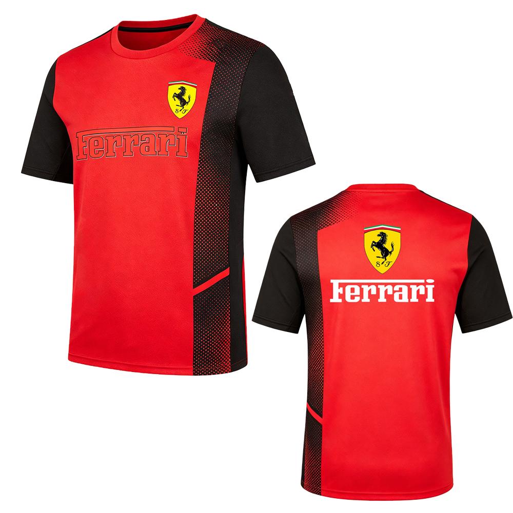 2026 Ferrari Summer Round Neck 3D Print T-shirt Formula 1 Motor Racing Short Sleeve Top