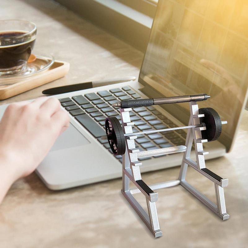 Creative Barbell Rack Pen Holder Mini Squat Rack Ornaments With Barbells And Weights Funny Weightlifting Gift Desk Organizer