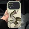 Realme8pro Cyan Python Simple Niche Large Window Cartoon Mobile Phone Case All-inclusive Anti-drop Soft Case