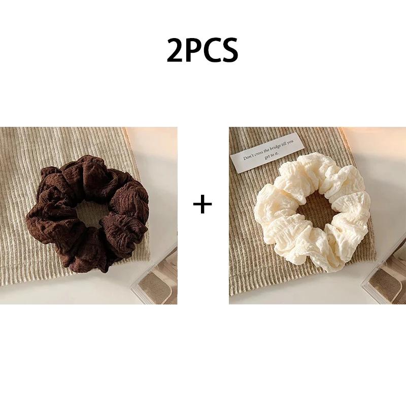 Wave Pattern Solid Color Hair Rope Women Simple Ponytail Hair Ring Fashionable Girls Do Not Hurt The Hair Ring