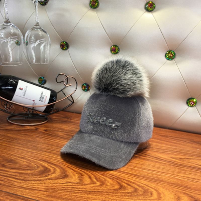 Toamnă și Iarnă Pălărie Caldă Femei Pălărie de Baseball cu Puf Fals, Litere cu Strasuri, Cal de Mare, Pălărie de Păr