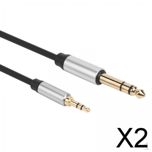 2x3.5mm To 6.35mm Audio Cable Headphone Adapter for Guitar Cellphone Speaker 0.3m , 0.3m, 2