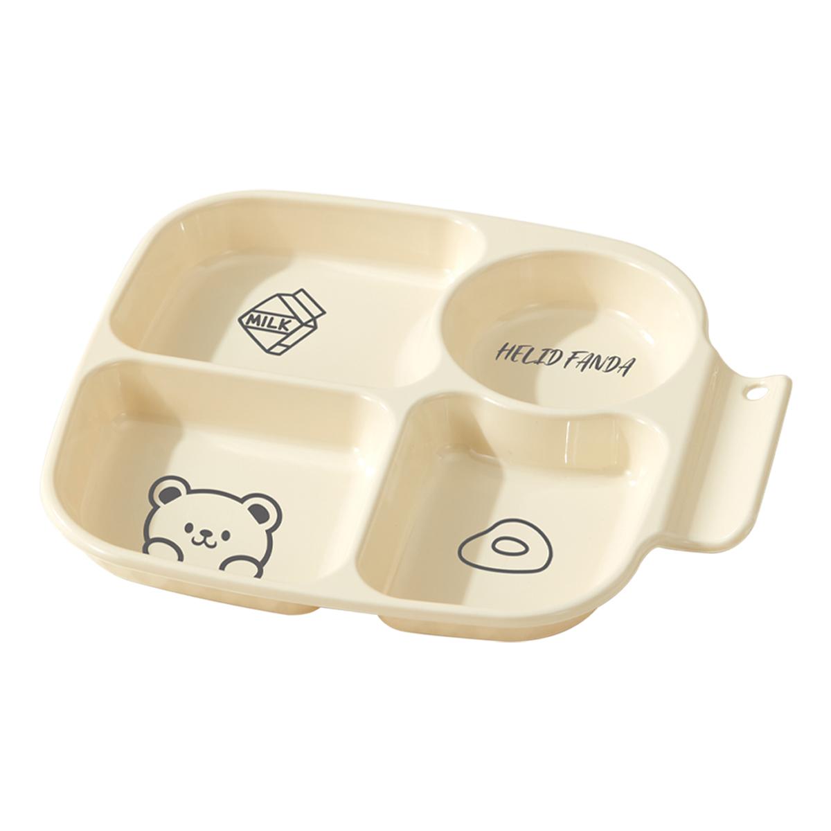 

Квадратная пластиковая тарелка с разделителями для порционного управления едой, складная салатная тарелка, 4 отделения, для сжигания жира