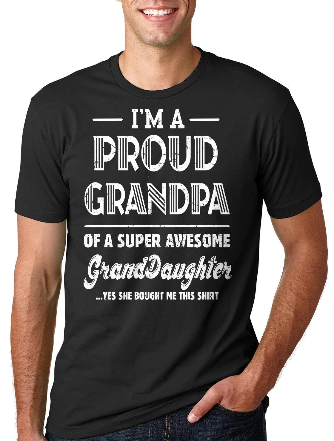 Gift for Grandpa Proud Grandpa of awesome Granddaughter Tee T-shirt Grandfather 2XL