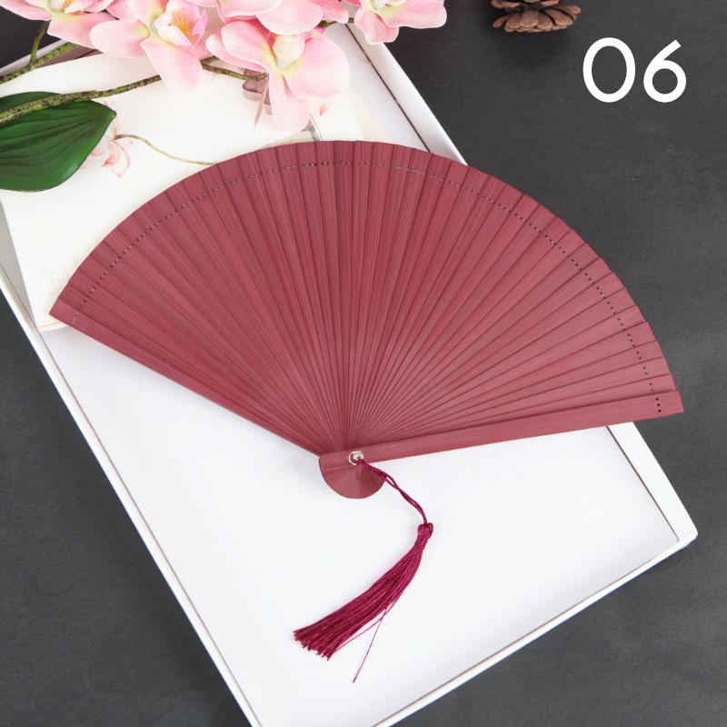 

Classical Chinese Style Small Bamboo Fan bamboo plain folding fan Dancing Performance Decor Tassel Ornament Handheld Fans
