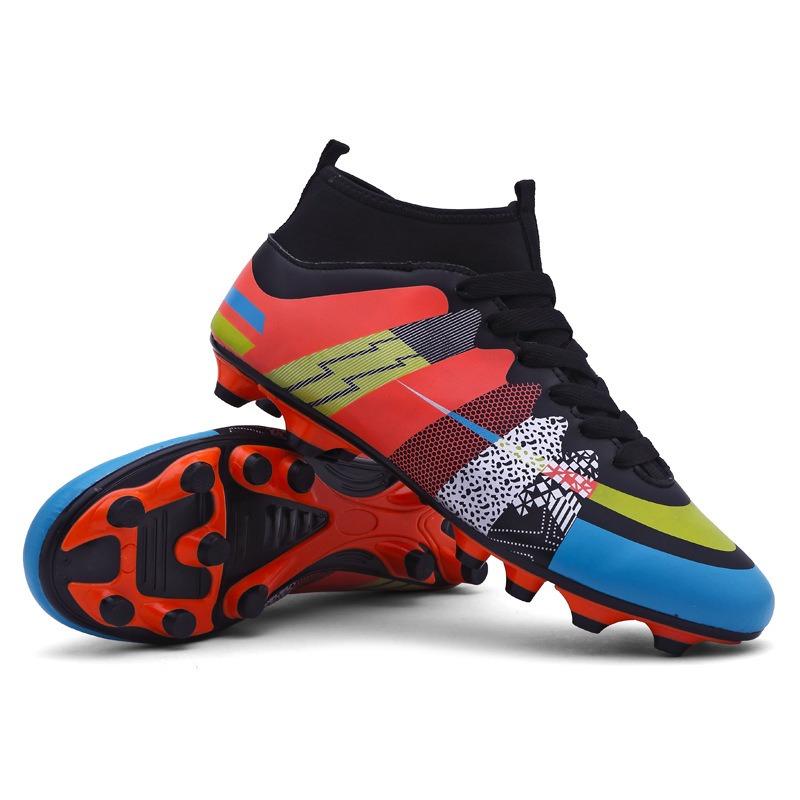 Hohe Fußballschuhe Kinder Jugend Lange gebrochene Nägel Fly-Woven Trainingsschuhe für Grund- und Sekundarschüler Wettkampfschuhe