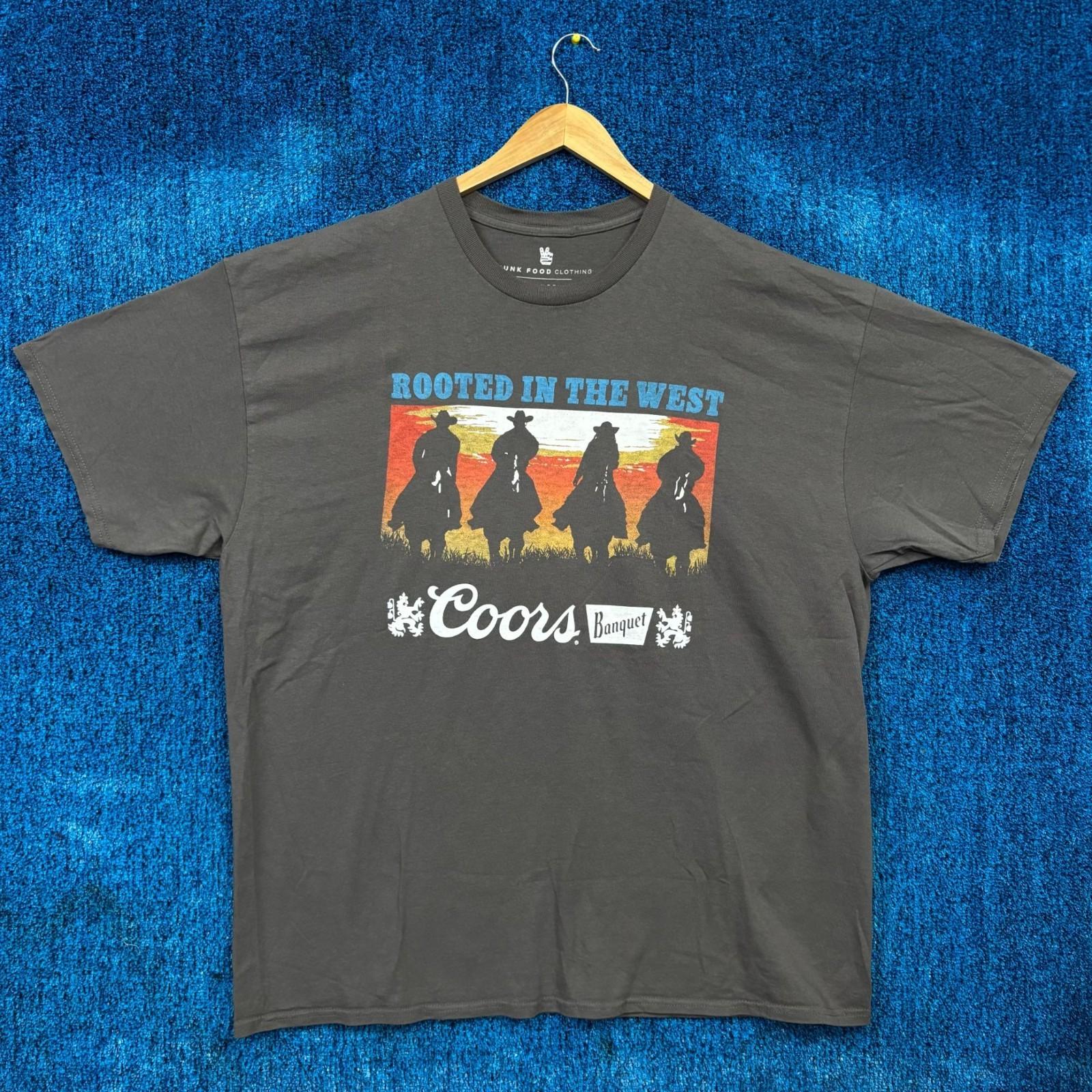 Coors Banquet Rooted in the West Oversized Beer Promo Tee XL Unisex T-Shirt L