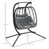 Two-Seater Steel Frame Hanging Egg Chair - Black