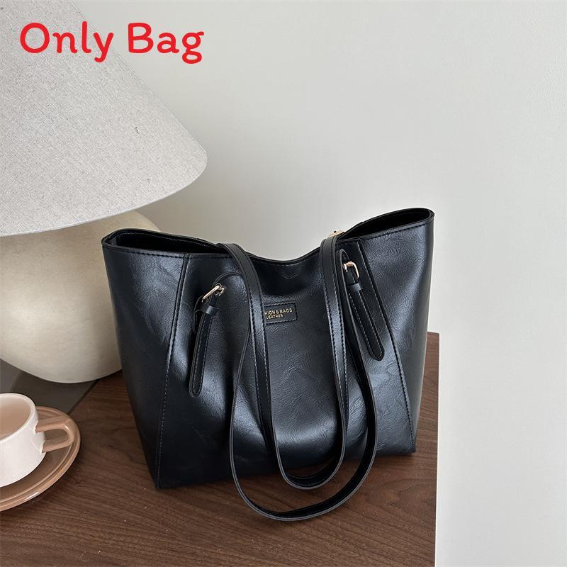 

Vintage Korean Style Pu Tote Bag With Stitching For Casual Daily Use чёрный