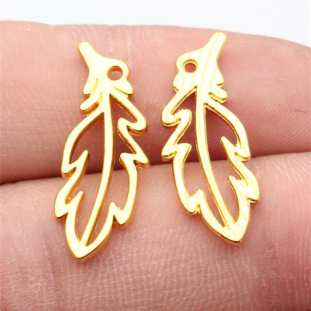 Feathers Leaf Nature Charm Antique Bronze Zinc Alloy Jewelry Making Supplies Bracelet Making Style Pendants