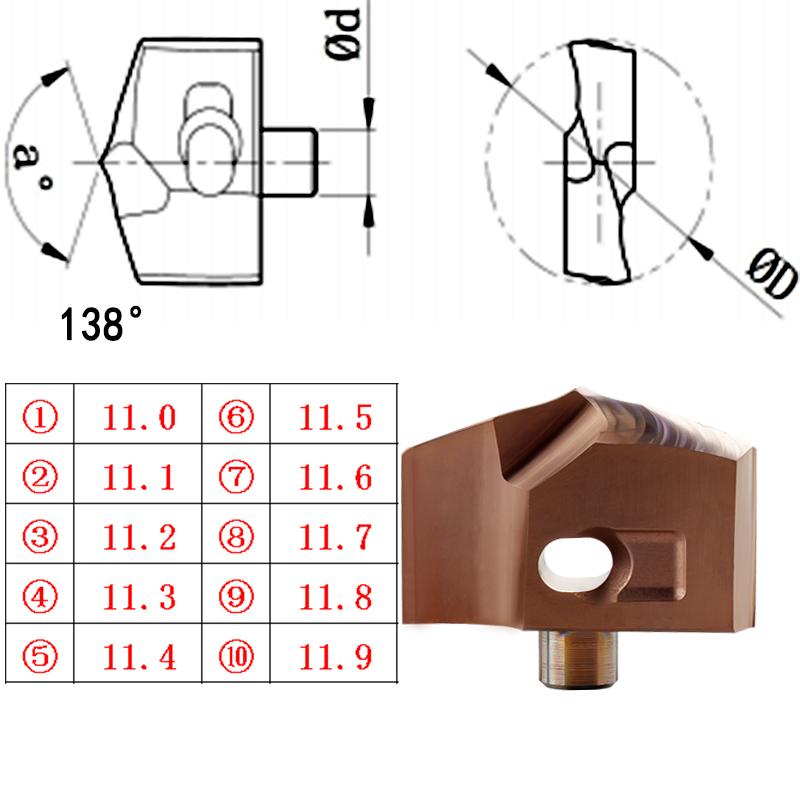

3D/5D/8D/10D твердосплавное сверло с внутренним охлаждением, нестандартный диаметр 10-31,00 мм, сверло JCD с коронкой, спиральное сверло, лезвие корончатого сверла 10
