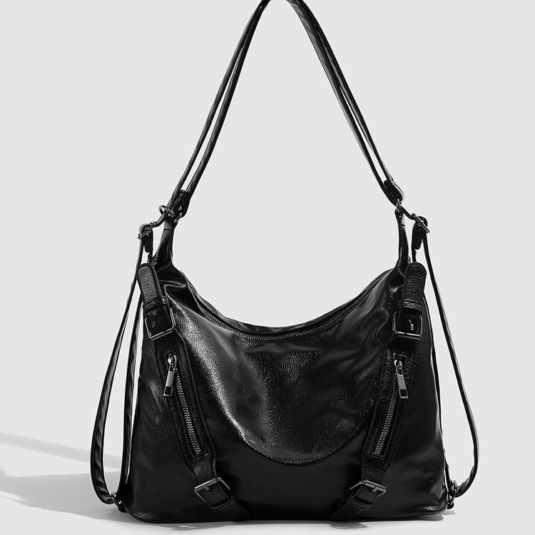 Fashion Versatile Backpack Retro Soft Leather Large Capacity Backpack for Women 2025 New Commuter Single Shoulder Crossbody Tote Bag