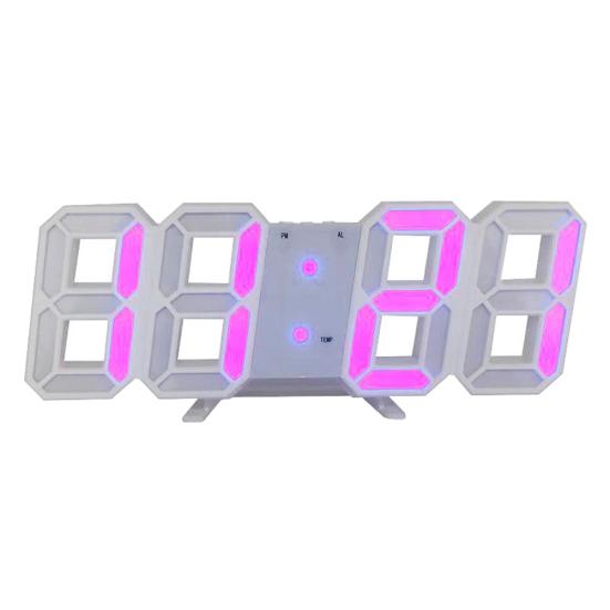 3D LED USB Snooze Digital Temperature Wall Clock Alarm Home Living Room Decor