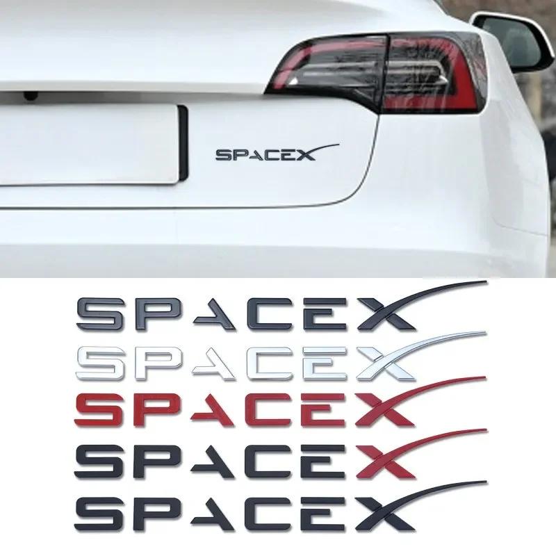 ABS Space X Rear Boot Trunk Emblem Badge Car Sticker Decals for SpaceX Car Styling Accessories