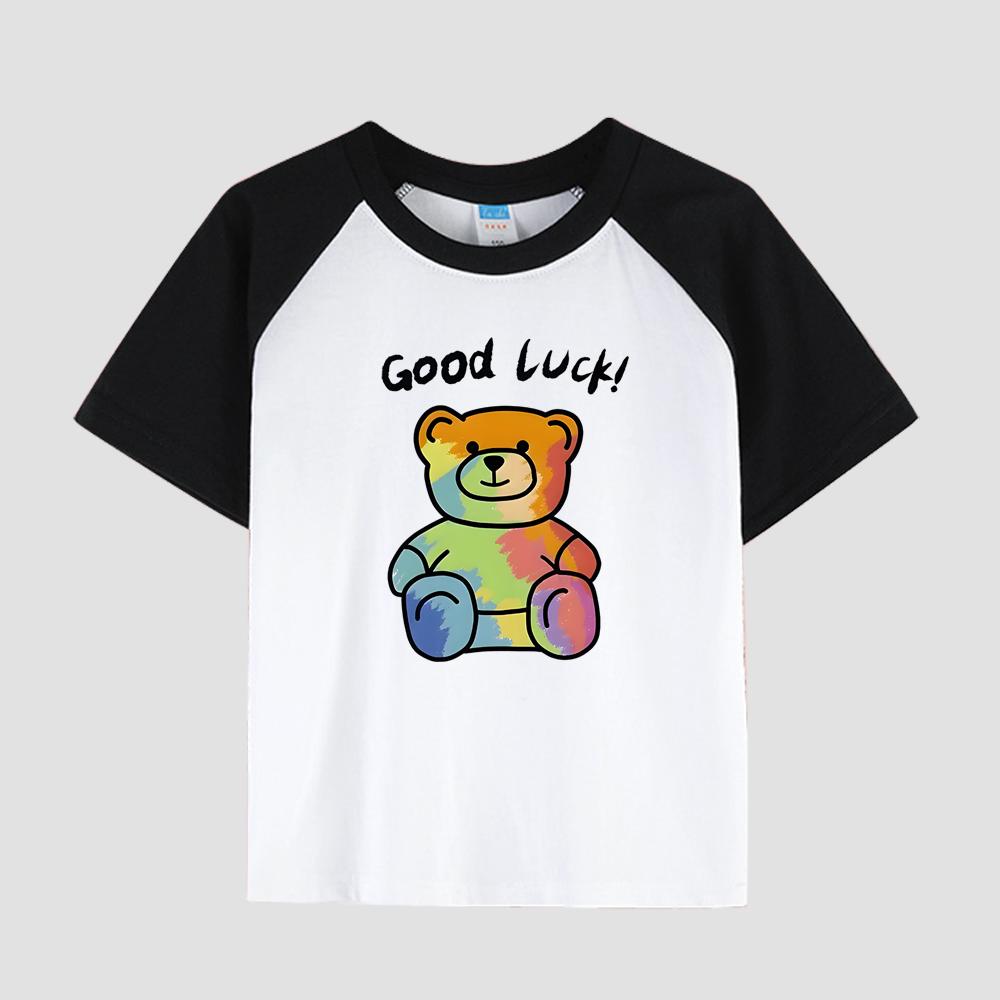 

Детская футболка с цветочным принтом, коротким рукавом, круглым вырезом, хлопковая ткань, повседневный стильный топ для девочек на лето 150cm