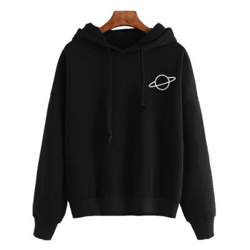 Women's Plus Size Casual Printed Hooded Sweatshirt - Popular Loose Fit for Students