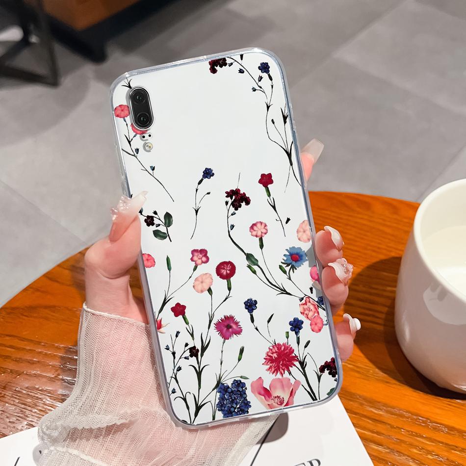 

For Huawei P20 Pro Lite Case Gradient Ink Wash Clear Back Cover For Huawei P 20 Lite Transparent Anti Drop Soft Phone Housing Huawei P20