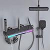 Luxury Bathroom Shower System Shower Faucet Full Set with Light Piano Key Smart Temperature Digital Display Hot Cold Mixer