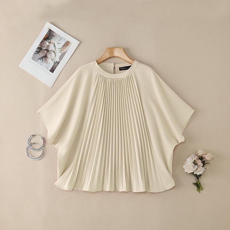 ZANZEA Women Elegant Round Neck Loose Casual Half Sleeve Blouse