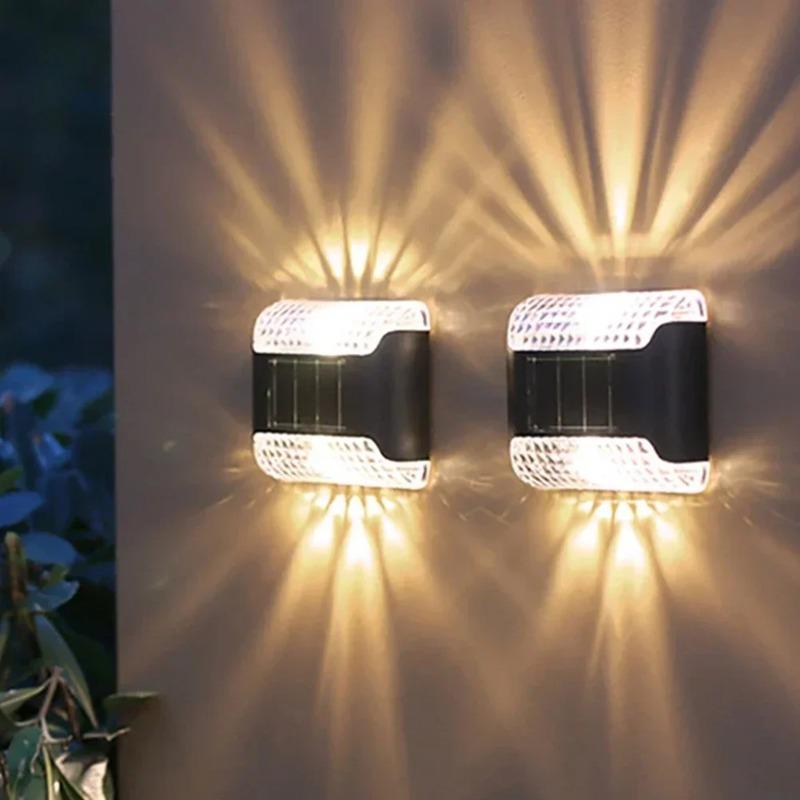 Waterproof LED Solar Lamp Outdoor Garden Ambient Lighting Decoration Up & Down Lights Stair Yard Fence Color Change Wall Light
