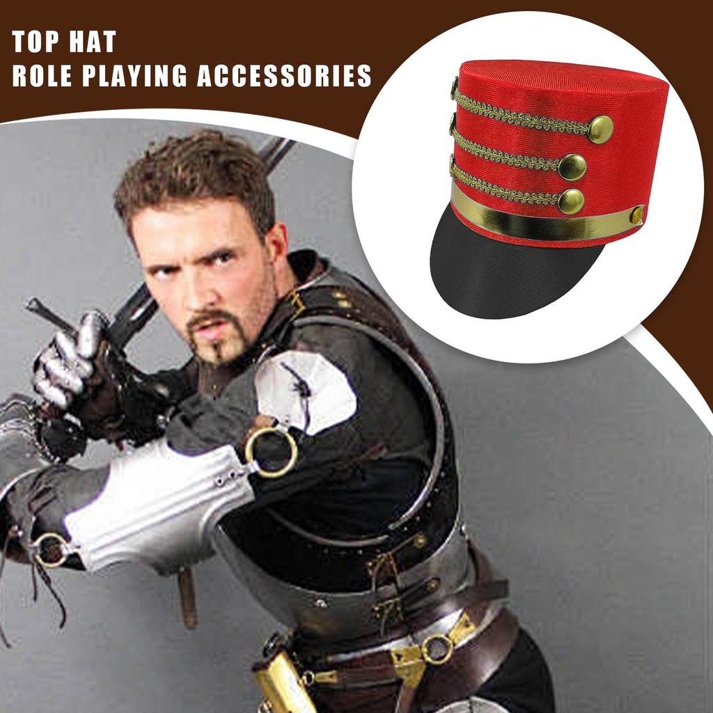 Nutcracker Toy Soldier Hat Soldier Band Major Cosplay Accessory Hat Creative Adults Costume Nutcracker Hat Performance Cosplay