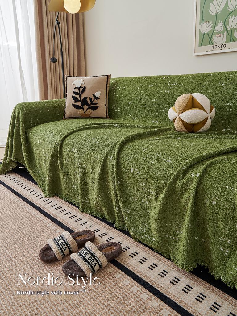 Groene Dikke Kat-Proof Bankhoes Chenille Volledige Dekking Omkeerbare Beschermer voor 2/3/4-zits Bank