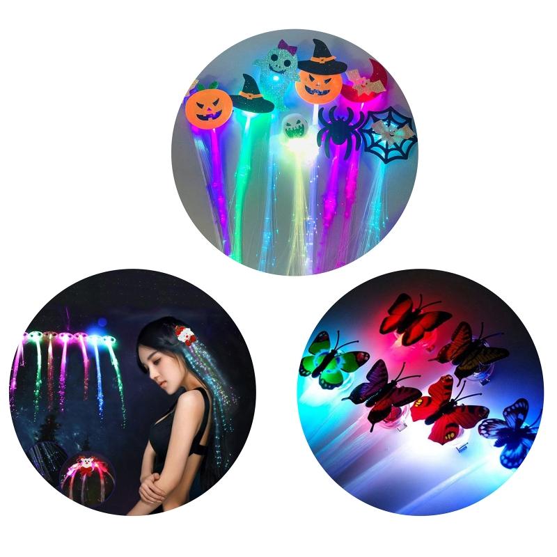 Led Hair Chains For Braids Hair Accessories Braid Luminous Braiding Hair Led Hair Lights Fiber Optic Hair Headpiece