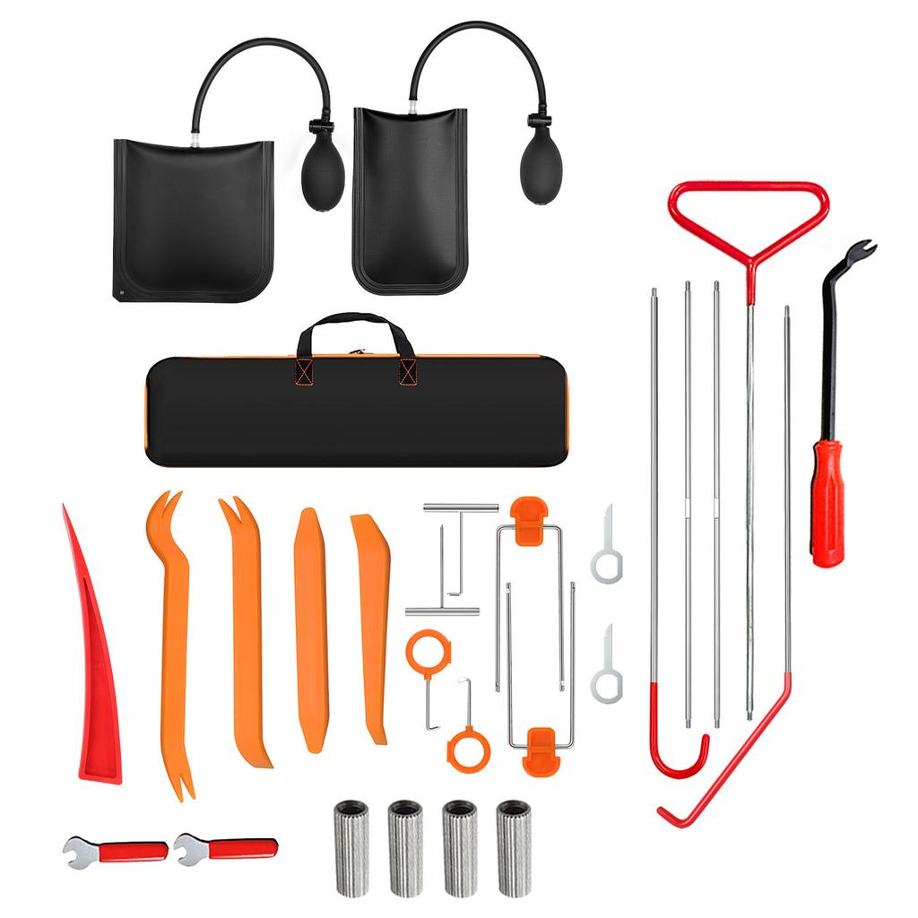 28 szt. Zestaw szczypiec do klipsów i ściągacz do spinek Tapicerka samochodowa Zestaw naprawczy combo z torbą do przechowywania na panel drzwi samochodu, deskę rozdzielczą