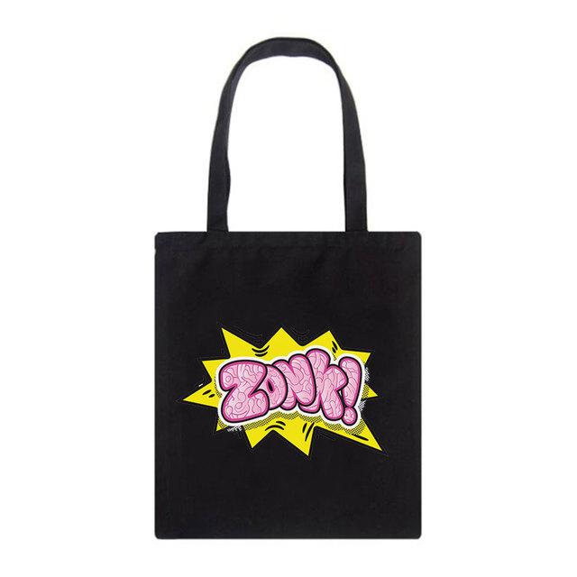 Noua geantă de umăr Ulzzang amuzantă cu scrisoare de desene animate Harajuku pentru femei, geantă de școală gotică, geantă de pânză Y2k, geantă casual pentru cumpărături de mare capacitate