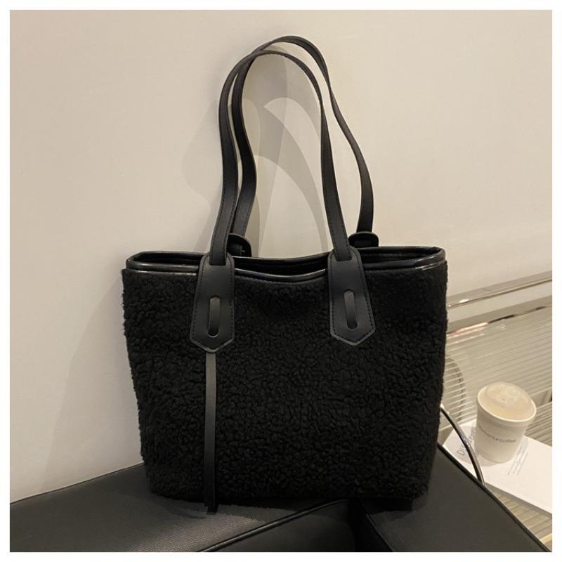 Simple tote bag plush autumn and winter handbag women's bag shoulder bag large capacity women's atmospheric bag