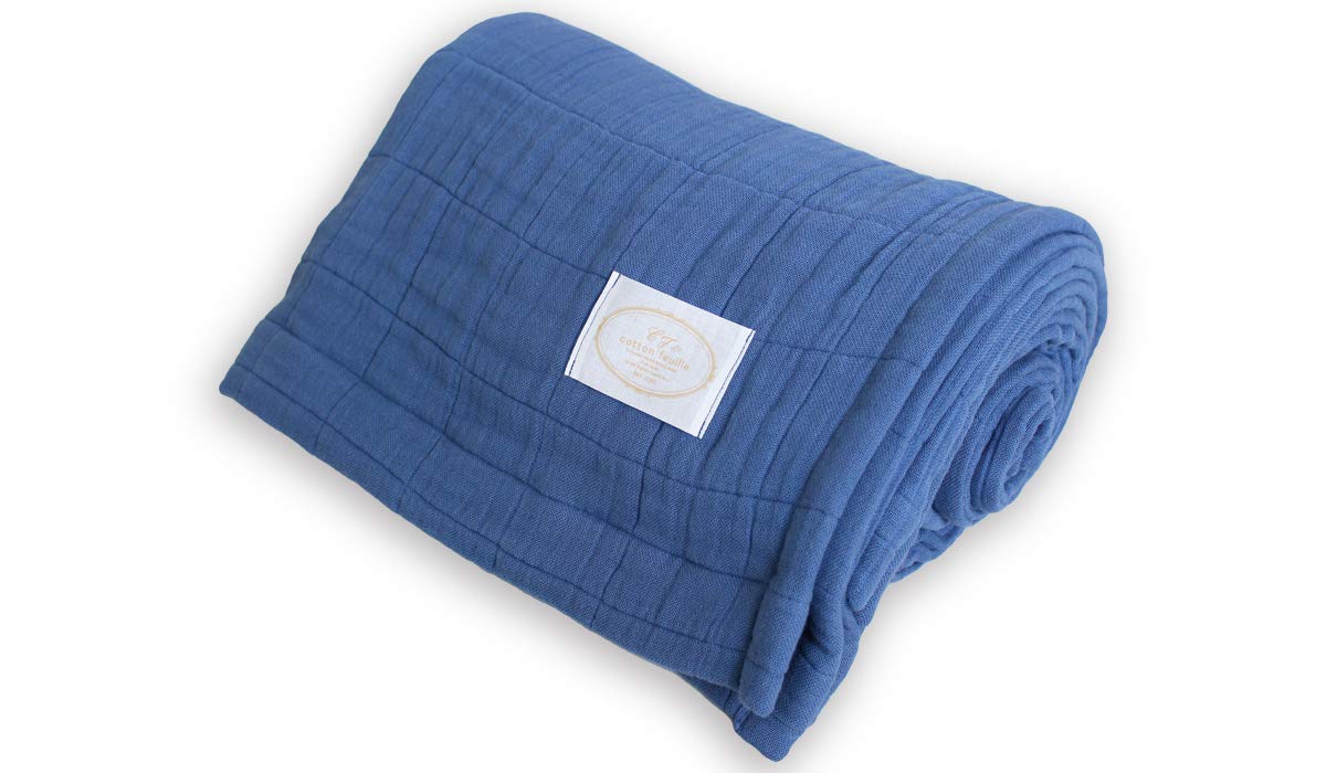 

Cotton Feuille gauze [9-ply blanket] (single/smoke blue)