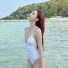 The Source Is a Triangular One-piece Sexy Deep V Small Chest Gathering Girl 1011 New Hot Spring Swimsuit