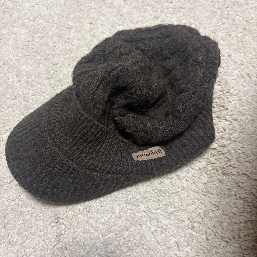 Used mont-bell knit hat dark brown S/M