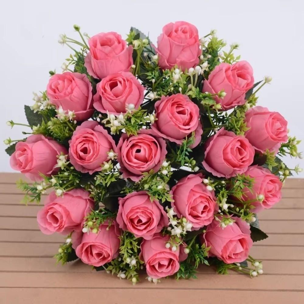 Bride Bouquet Artificial Rose Bouquet DIY Craft Decorative Artificial Rose Wedding Decorations