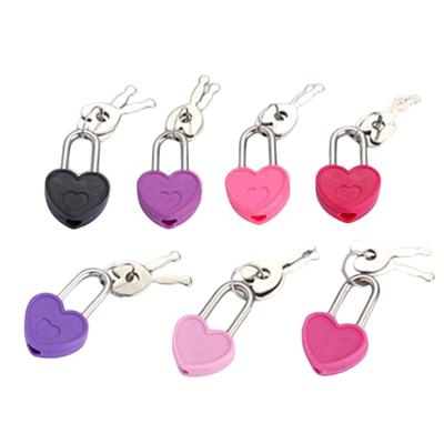 Candados en forma de corazón Mini candados con cerradura de llave para joyero de boda de viaje
