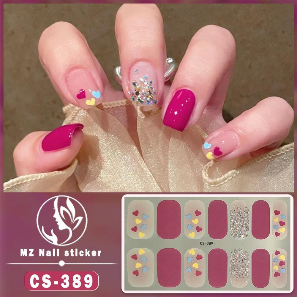 Nail Art French Nail Decals 3D Nails Polish Wraps Gel Nail Stickers Set Gel Full Nail Wraps  Nail