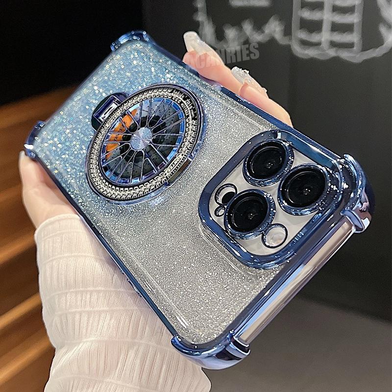 Note13pro Plating Rotate Holder Silicone Case On For Xiaomi Redmi Note 13 Pro 4g 5g 13pro 12 11 10 14c Stand Cover Poco X6 F6 M6