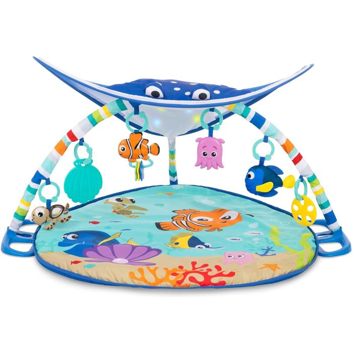 DISNEY BABY -NEMO-Utvecklande lekmattor för bebisar, present till bebis, ljusslinga, spegel