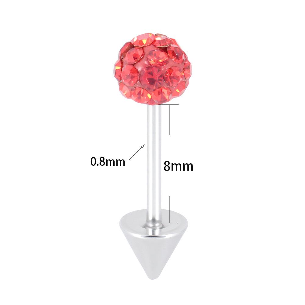 Double-Headed Titanium Steel Ear Spike Cartilage Stud for Upper Helix Piercing