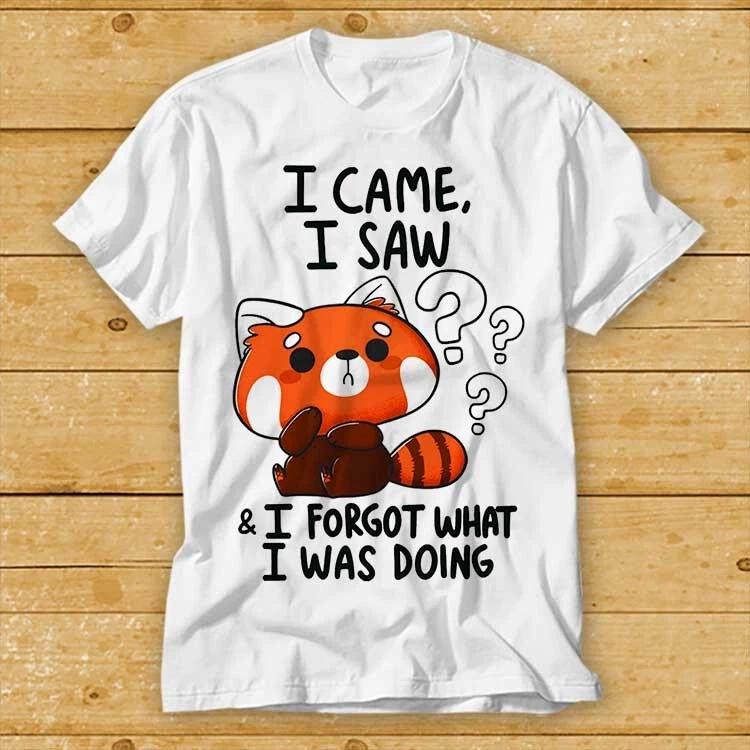 I Came I Saw I Forget What I Was Doing Forgetful Red Panda T Shirt Witty 2360 S